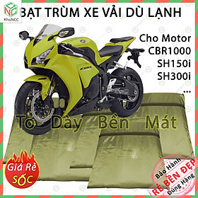 [Loại Lớn - Dày] Áo Bạt Phủ Trùm Xe Máy KhoNCC Che Mưa Nắng Dòng Xe Lớn SH 125 150i , Moto Z1000 - NQL-BPXMT-Z1K - Hàng Chính Hãng (Xanh Đen)