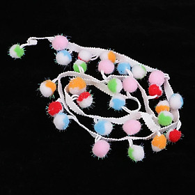 1 Yard Colorful Pompom Ball Fringe Trim Ribbon for Sewing Millinery Clothing Party Costume Decoration
