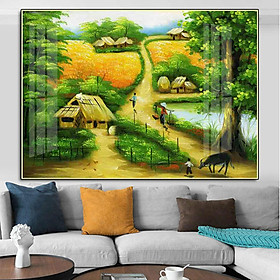 Mua Tranh treo tường- Tranh tráng gương Đồng Quê  Quê Hương  Làng Quê