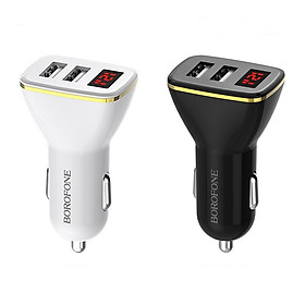 Mua Tẩu Sạc Xe Hơi Borofone BZ11 2.1A 2 Cổng Usb Có LCD - Hàng Chính Hãng