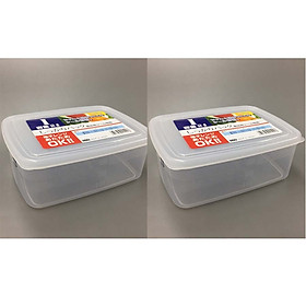Bộ 2 hộp đựng thực phẩm nhựa từ PP cao cấp không chứa chất gây hại 2L - Hàng Nhật nội địa