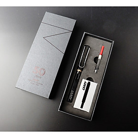 Bộ Quà Tặng Bút Mực Cao Cấp Lamy Safary - Shiny Black (Paper Box + Túi Giấy)
