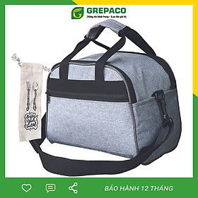 Túi Đựng Hộp Cơm Giữ Nhiệt Grepaco Nhiều Ngăn Đựng Đồ Thức Ăn Nóng Lạnh Văn Phòng, Mẹ Bỉm Du Lịch – Vải Bố Canvas, Kích Thước Size To (Cỡ Lớn), Kiểu Quai Xách Và Đeo Vai - Tặng Túi Đựng Muỗng Nĩa - Hàng Chính Hãng