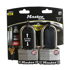 Bộ 2 ổ khóa Master Lock 15SSTLJ inox loại lớn càng dài