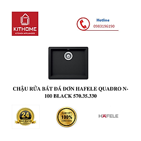 Mua CHẬU RỬA BÁT ĐÁ ĐƠN HAFELE QUADRO N-100 BLACK 570.35.330 - Hàng chính hãng