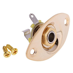 Electric Guitar Bass Parts Oval Style Input Output Jack Plate Socket