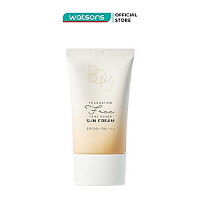 Kem Chống Nắng Che Khuyết Điểm BOM Foundation-Free Toner Cover Suncream SPF50+ PA++++ 50g