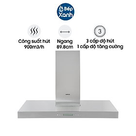 Máy Hút Hùi Áp Tường Hafele HH-WI90B 539.81.175 - Ngang 89.8 cm - Công Suất Hút 900 m3/giờ - Hàng Chính Hãng