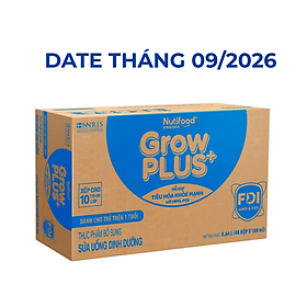 Sữa bột pha sẵn Nutifood Sweden GrowPLUS+ Tiêu Hóa (Xanh Nhạt) 1+ - Tiêu hóa khỏe, tăng cân (48 hộp x 180ml)