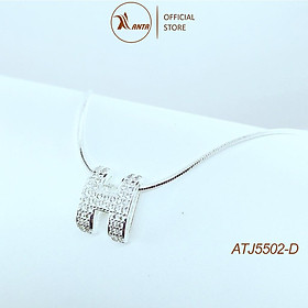 Dây chuyền bạc Ý 925 mặt chữ H cao cấp đính đá pha lê sang trọng ANTA Jewlery - ATJ5502-D