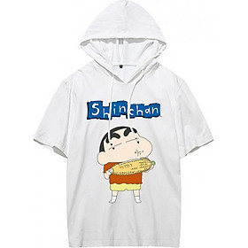 Áo Thun Shin Áo Tay Lỡ Có Mũ Shin Cậu Bé Bút Chì
