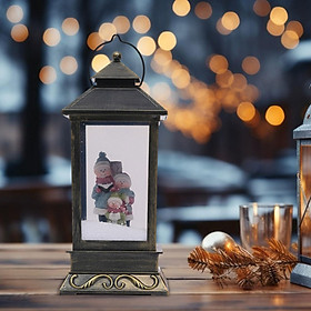 Christmas Snow Globe Lantern with Music and Light Table Centerpiece Christmas Ornament for Bedroom Shelf Xmas Home Decoration