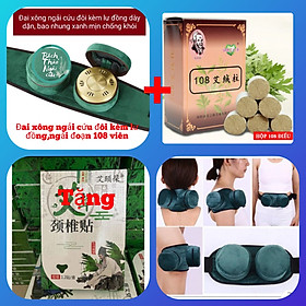 Mua Đai xông ngải cứu ĐÔI kèm hộp ngải đoạn 108 viên.Đai chườm cứu ngải giảm đau nhức mỏi vai cổ gáy  thắt lưng