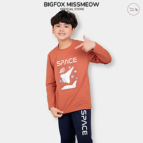 Bộ thu đông bé trai Bigfox Miss Meow phom Hàn Quốc, quần áo cotton dài tay size đại trẻ em 3,5,8,9,11 tuổi 40kg