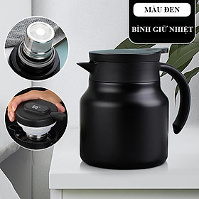 Ấm pha trà giữ nhiệt Inox, Bình pha trà giữ nhiệt có lưới lọc bằng Inox, dung tích 800/1000ml