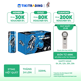 Thùng 24 Lon Nước Tăng Lực Sting Việt Quất (320ml/lon)