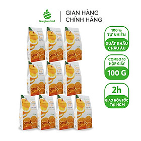 Combo 10 hộp Cam úc sấy dẻo Nonglamfood hộp 100g | Healthy Snack | Ăn vặt tốt cho sức khỏe | Trái cây sấy dẻo