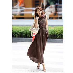 ĐẦM MAXI CỔ SƠ MI EO RÚT - DT1408-150