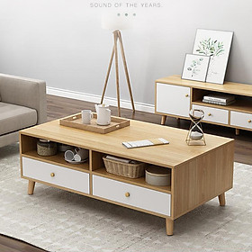 Mua Bàn sofa tiện ích đa năng 2 ngăn kéo Bàn trà sofa gỗ cao cấp BGA024 Giao màu ngẫu nhiên