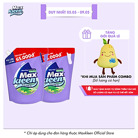 Combo 2 túi nước giặt xả Maxkleen hương Vườn Sớm Mai 3.8kg/túi