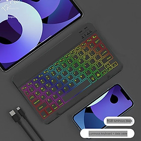 Bộ Bàn phím chuột Led RGB Bluetooth BL30 mini siêu mỏng pin sạc chống ồn cho PC Laptop smartphone hàng nhập khẩu