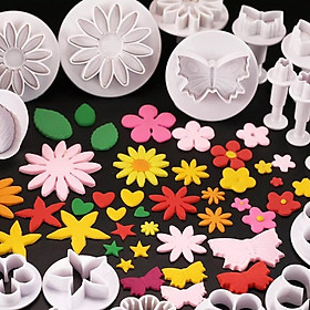 Mua COMBO khuôn 3D FONDANT 36 món tạo hình HOA LÁ Ngôi SAO TIM BƯỚM + Bộ vét. Dụng cụ tạo hình phụ kiện TRANG TRÍ BÁNH
