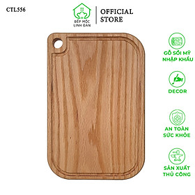 Thớt/Khay chữ nhật gỗ sồi Mỹ nguyên tấm vân đẹp siêu sạch (CTL556)