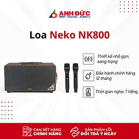 Mua Loa Karaoke Xách Tay Neko NK800 (Công Suất 120W  Kèm 2 Micro Không Dây UFH) - Hàng Chính Hãng
