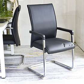 Mua Ghế phòng họp nệm giả da CV4601-P Nội thất Capta Ghế trình ký nệm da pvc màu đen chân thép cố định tại hcm
