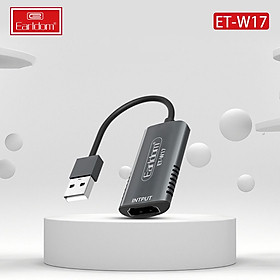 Bộ Chuyển USB Ra HDMI Earldom W17 ( Hỗ trợ livestream ghi hình từ điện thoại, camera, PS4, XBOX vào máy tính) - Hàng Chính Hãng