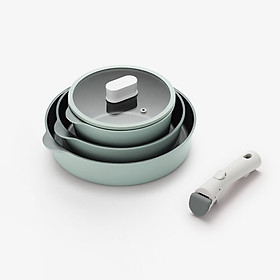 Mua Bộ nồi chảo chống dính Suit LocknLock SDE1181IHS01 tay cầm có thể tháo rời - 5P - MINT
