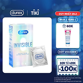 Bao cao su Durex Invisible Extra Thin Extra Sensitive 1 Hộp 10 Bao