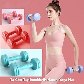 Tạ Tay 2Kg {1 Quả} (Nhựa Bọc Bê Tông Rắn) -Tạ Nữ Chuyên Tập Gym Yoga Pilates Thể Dục Tại Nhà(Màu Ngẫu Nhiên)