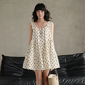 Đầm ngắn babydoll họa tiết chấm bi nữ tính Kasha Miều Est.2013