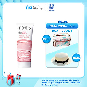 Sữa Rửa Mặt Pond's Đất Sét Khoáng Sạch Sâu Sáng Mịn (90g)