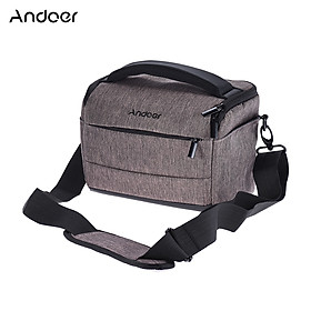 Andoer Cuboid-shaped DSLR Camera Shoulder Bag Portable Fashion Polyester Camera Case for 1 Camera 2 Lenses and Small