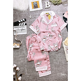 [HCM] (40-56kg) Đồ bộ satin TNQD. Đồ bộ TNQD satin. Đồ bộ pijama satin TNQD. Đồ bộ pyjama satin TNQD. Đồ bộ pizama satin TNQD. Đồ bộ mặc nhà nữ. Đồ bộ mặc ngủ nữ.