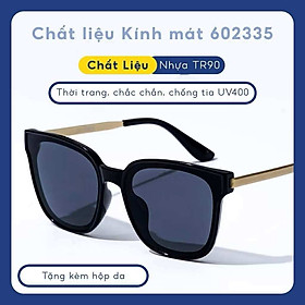 Kính râm unisex nam nữ Mắt vuông đi đường chống nắng + Tặng phụ kiện kèm theo