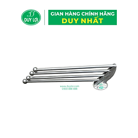 GIÁ PHƠI KHĂN XẾP INOX 4 NHÁNH - QUÀ TẶNG 10 MÓC ÁO KÉP NHỰA CAO CẤP DUY LỢI