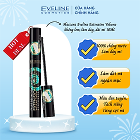 Hình ảnh Mascara Eveline Extension Volume không lem, làm dày, dài mi 10ML