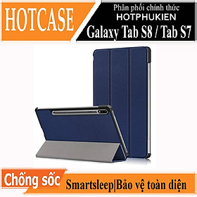 Case Bao da chống sốc cho Samsung Galaxy Tab S8 2022 / Tab S7 2020 11 inch có ngăn đựng S-Pen hiệu HOTCASE thiết kế siêu mỏng hỗ trợ Smartsleep, gập nhiều tư thế, tản nhiệt tốt - hàng nhập khẩu