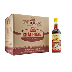 Nước mắm Khải Hoàn Phú Quốc 43 độ đam 520ml thùng 12 chai