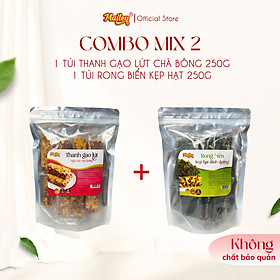 [COMBO MIX 2 500G] Rong biển kẹp hạt dinh dưỡng 250g + Thanh gạo lứt chà bông/rong biển mix hạt 250g