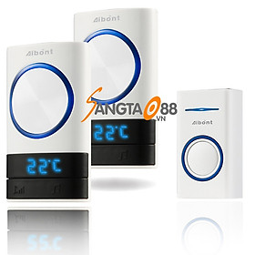 Mua Chuông cửa không dây hiên thị nhiệt độ thông minh P189-WW (Tặng đèn 4 led dán tủ  dán tường)