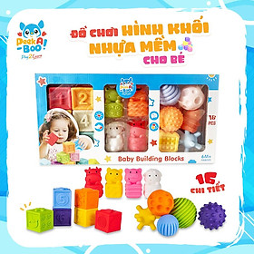 Đồ Chơi PEEK A BOO Hình Khối Nhựa Mềm Cho Bé-16 Chi Tiết PAB025