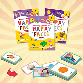 Hình ảnh Sách Tiếng Anh mẫu giáo cho trẻ từ 5 đến 6 tuổi Happy Faces Level C (bộ 3 môn)