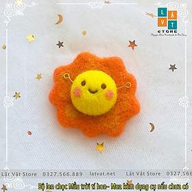 Bộ kit len chọc Mặt Trời tí Hon có hướng dẫn, làm móc khoá, quà tặng đơn giản, needle felting moon, Star DIYS. Giá rẻ