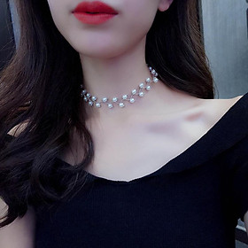 Vòng cổ nữ hoạ tiết ngọc nhân tạo đẹp, cá tính thời trang Hàn Quốc Hottrend - Vòng đeo cổ CA8