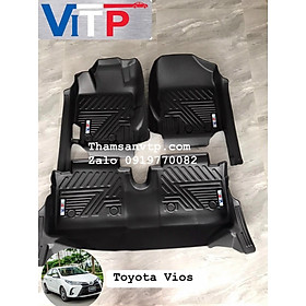 Thảm sàn ViTP Nhựa 360 Full Tràn Viền Bậc Cửa Xe Toyota Vios 2016 – 2023