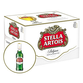 Thùng 24 Chai Bia Stella Artois (330ml / Chai) - Tặng 2 Ly Chính Hãng